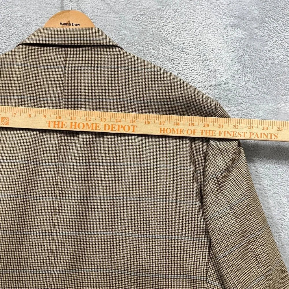 Louis Dell'Olio Blazer‎ Mens 48L Check Wool Italian Quiet Luxury Academia Preppy